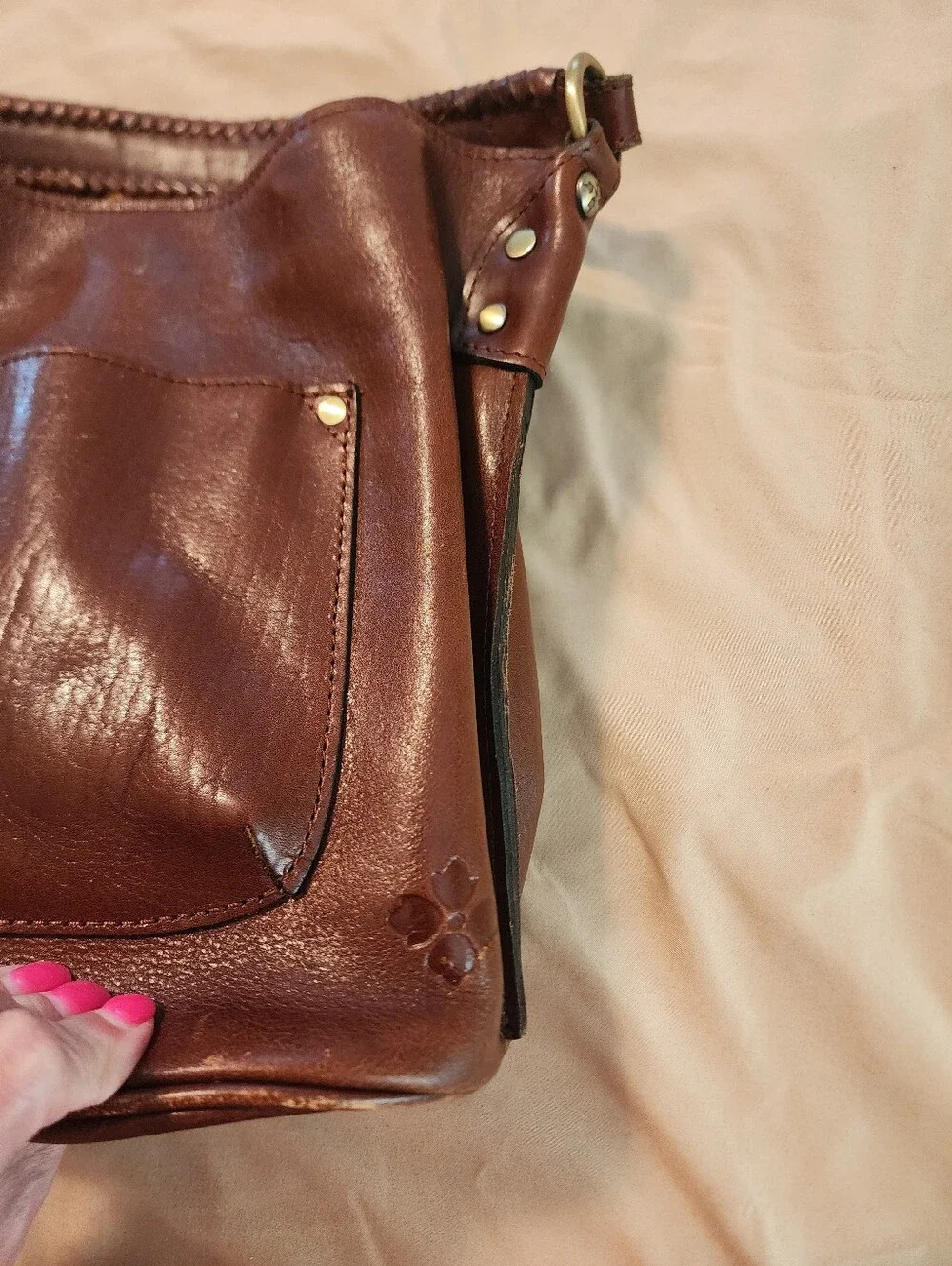 Patricia Nash 10th Anniversary Brown Tooled Leather Tassel Bag Fall 2010 Collect